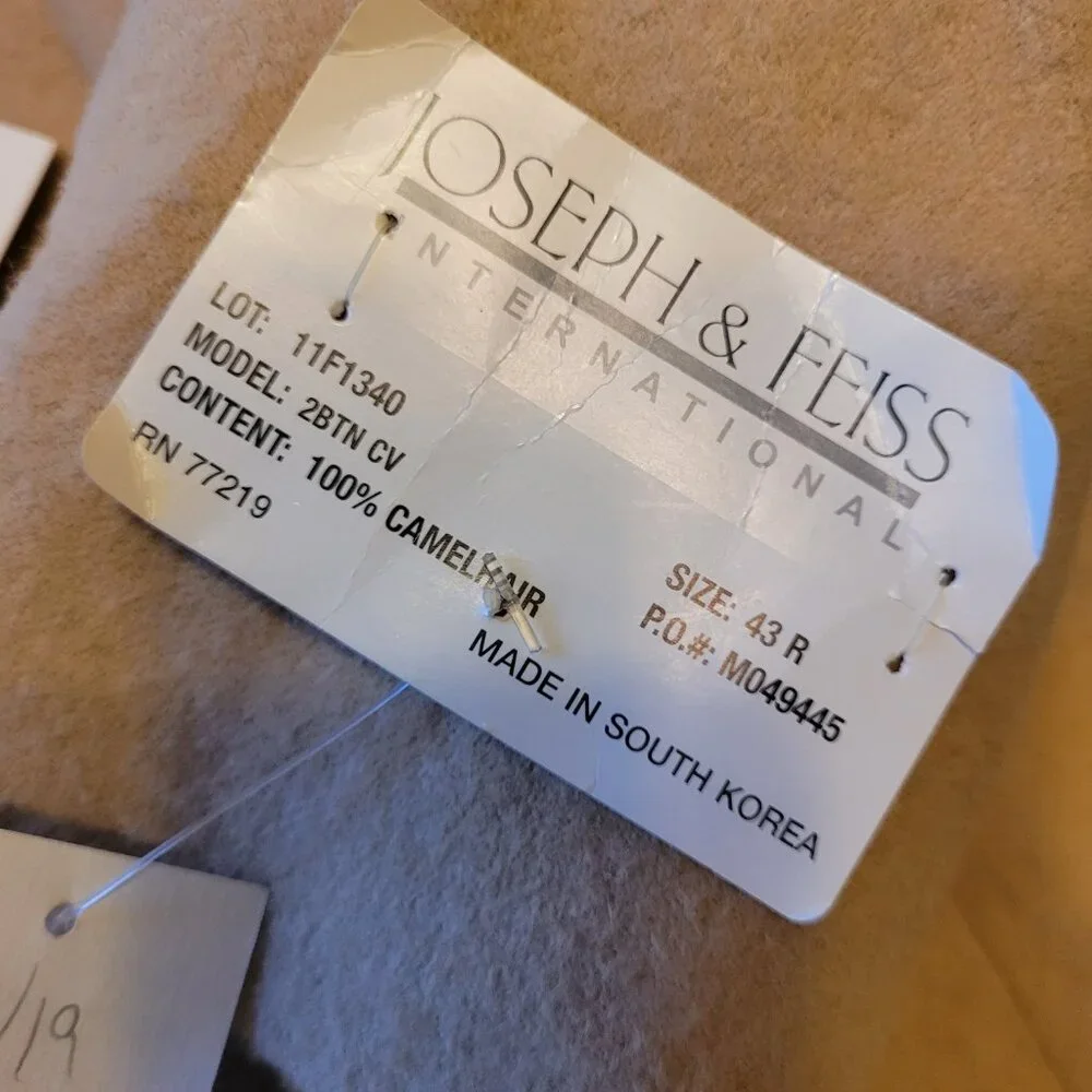 Joseph & Feiss Camelhair Regular Fit Sport Coat Blazer